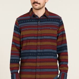Goodfellow & Co Men's Striped Button Down Shirt - Red, Blue, Brown